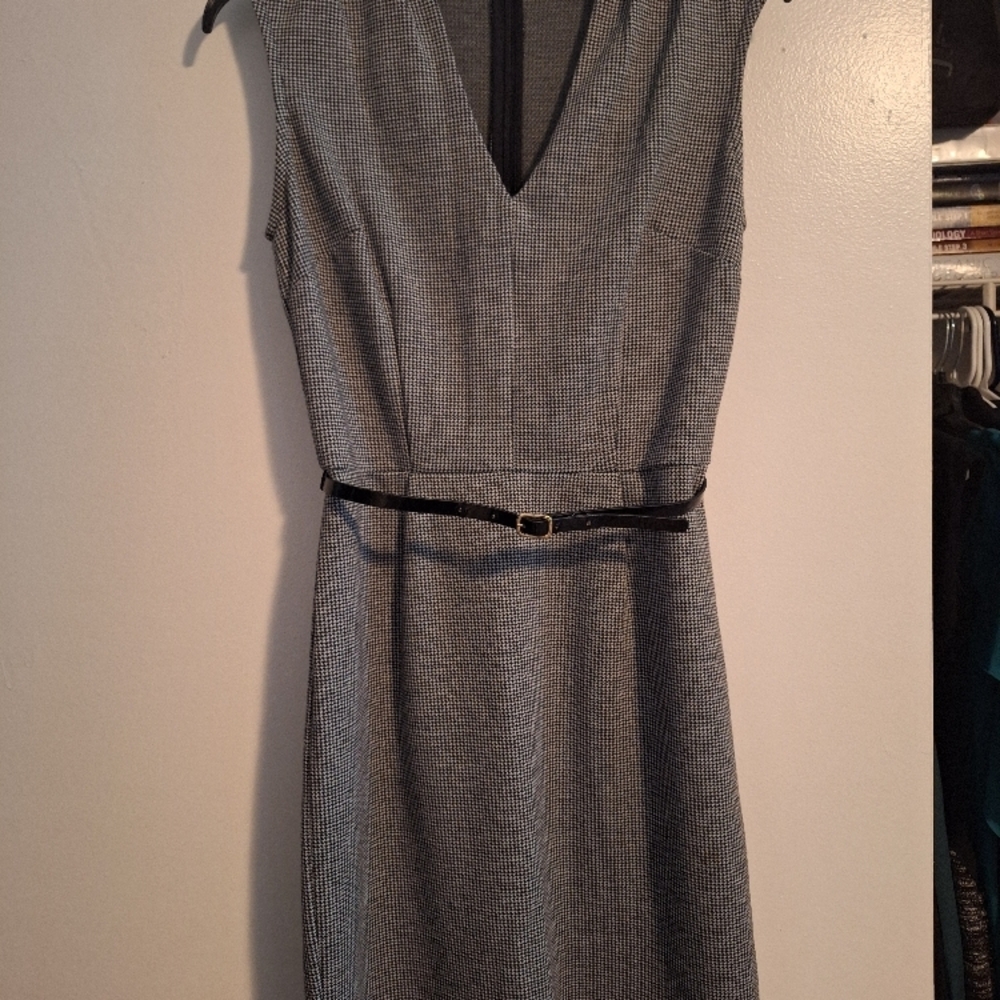 Elegant Ann Taylor  Gray Sleeveless Dress
